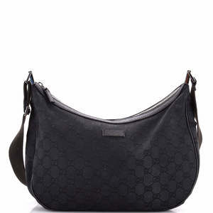Gucci Medium Saddle Zip Messenger Bag GG Canvas with Leather